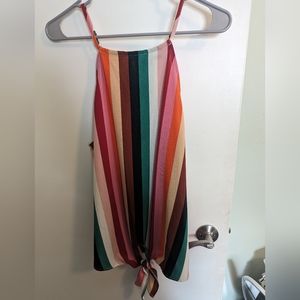 Rainbow tie front tanktop